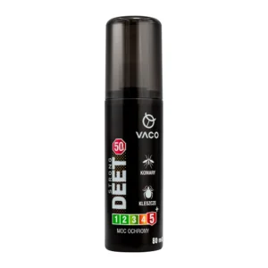 Silny spray na komary i kleszcze DEET50 Geraniol VACO STRONG 80ml