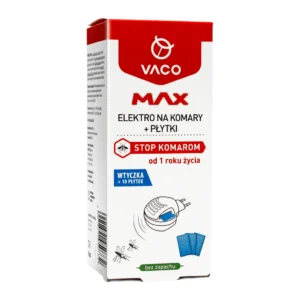 Długodziałające elektro na komary z płytkami VACO MAX 10szt