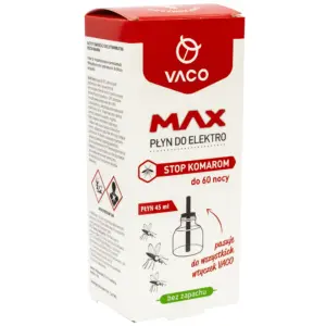 Długodziałający wkład do elektro na komary płyn VACO MAX 45ml 60 nocy