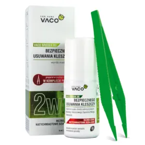 Kompletny zestaw do usuwania kleszczy spray z pęsetą VACO