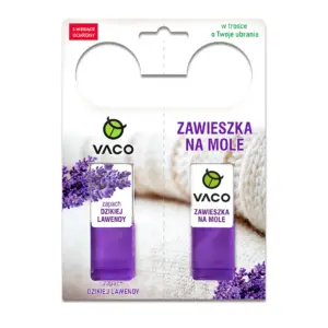 Aromatyczna zawieszka na mole ubraniowe w żelu Lavender VACO 2szt