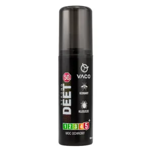 Silny spray na komary i kleszcze DEET50 Geraniol VACO STRONG 80ml