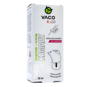 Bezpieczne elektro na komary z płynem dla dzieci VACO KIDS 30ml 30 nocy