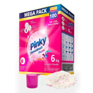 Skuteczny proszek do prania tkanin kolorowych Pinky NanoWash Color 6kg 100 prań